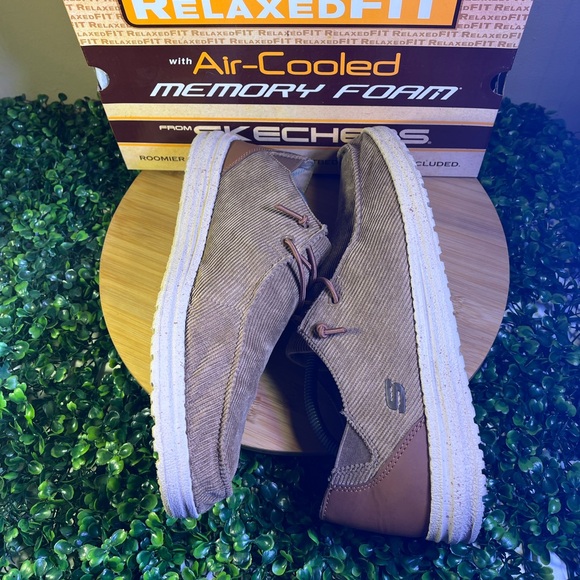 🔥 SKECHERS MELSON CORDUROY BROWN SLIP ON AIR COOLED MEMORY FOAM 21030 MEN SZ 11 - Picture 6 of 9